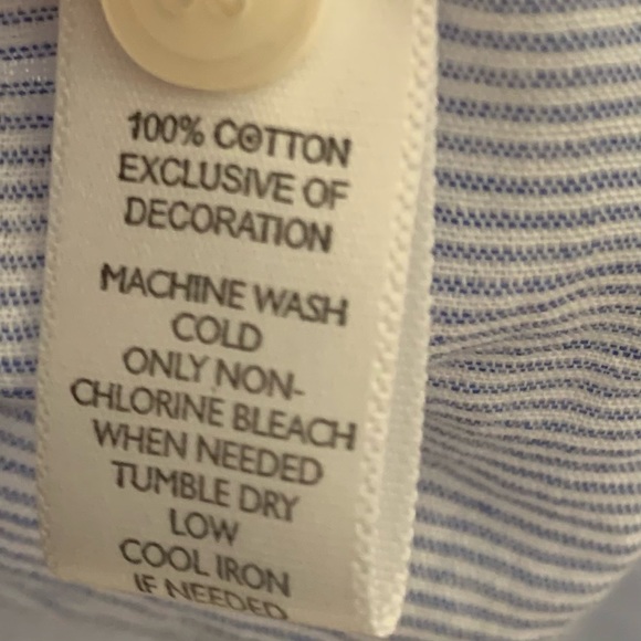 Loft lightweight cotton blue and white striped top shirt blouse - Picture 6 of 8